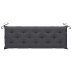vidaXL Banc de jardin 3 places avec coussin 150 cm Gris Eucalyptus