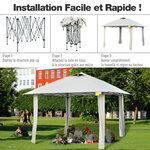 Tonnelle barnum de jardin pop-up pliant 3 35L x 3 35l x 2 80H m acier époxy polyester anti UV crème
