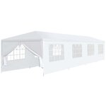 vidaXL Tonnelle de jardin 3 x 12 m Blanc