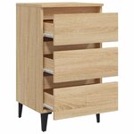 vidaXL Tables de chevet pieds en métal 2 Pièces Chêne sonoma 40x35x69 cm