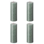 Bolsius Bougies pilier rustiques Shimmer 4 Pièces 190x68 mm Bleu oxyde