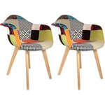 Fauteuil scandinave patchwork (lot de 2)