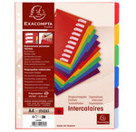 Intercalaires Polypropylène Opaque Semi Rigide 6 Positions - A4 Maxi - Couleurs Assorties - X 25 - Exacompta