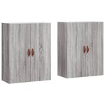 vidaXL Armoires murales 2 Pièces sonoma gris 69 5x34x90 cm