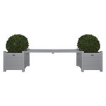 Esschert Design Jardinières avec banc pont Gris CF33G