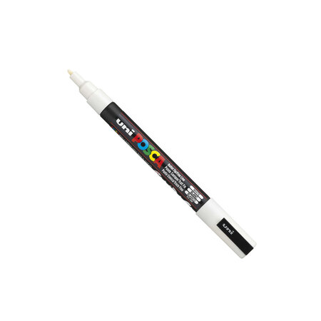 Marqueur Posca Blanc PC3M Pointe conique fine