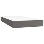 vidaXL Lit à sommier tapissier avec matelas Gris 80x200 cm Similicuir