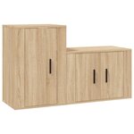 vidaXL Ensemble de meubles TV 2 Pièces chêne sonoma bois d'ingénierie