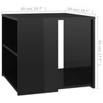 vidaXL Table d'appoint Noir brillant 50x50x45 cm Aggloméré