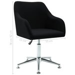 vidaXL Chaise pivotante de salle à manger Noir Tissu