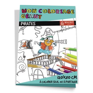 Coloriage géant pour enfants les pirates 80 x 120 cm