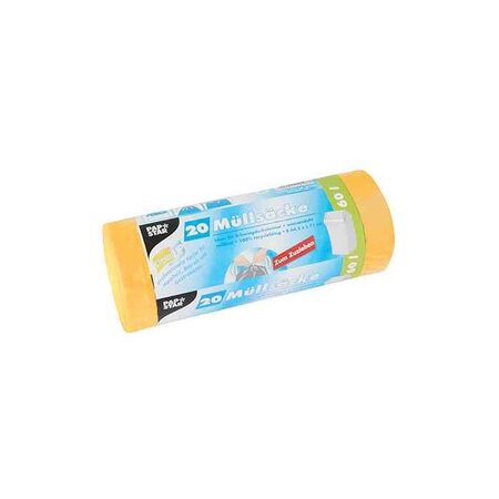 Rouleau de 20 Sac poubelle HDPE à liens coulissants 710 x 645 mm 60 L Jaune PAPSTAR