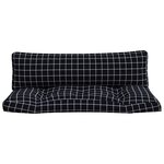 vidaXL Coussins de palette 2 Pièces motif à carreaux noir tissu Oxford