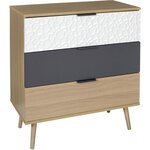 Commode en bois 3 titoirs  sven