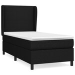 vidaXL Lit à sommier tapissier avec matelas Noir 90x190 cm Tissu