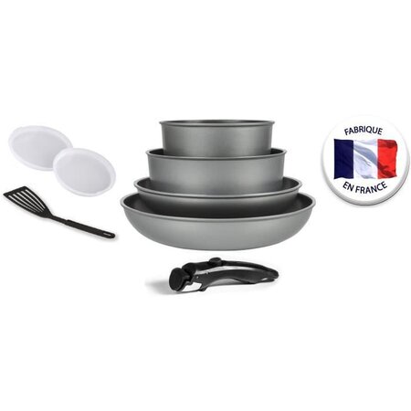 ARTHUR MARTIN Batterie - 8 pcs : 2 poeles 24-28 cm  1 casserole 18 cm  1 sauteuse 24 cm  2 couvercles 18-24 cm  1 ustensile