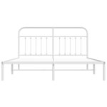 vidaXL Cadre de lit métal avec tête de lit blanc 183x213 cm