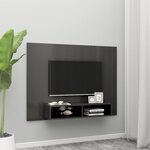 vidaXL Meuble TV mural Gris brillant 135x23 5x90 cm Aggloméré
