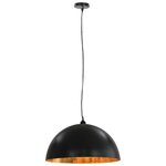 vidaXL 2 Pièces Plafonniers Noir et doré Semi-sphérique 50 cm E27