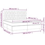 vidaXL Sommier tapissier et matelas et LED Gris foncé 200x200 cm Tissu