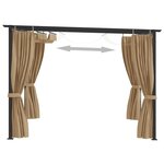 vidaXL Tonnelle avec rideaux 3x3 m Taupe Acier