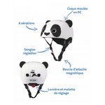 Casque velo et trottinette panda 3D taille S
