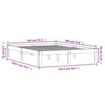 vidaXL Cadre de lit blanc 140x190 cm bois de pin massif