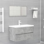 vidaXL Ensemble de meubles de salle de bain Gris béton Aggloméré