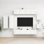 vidaXL Ensemble de meuble TV 8 Pièces Blanc brillant Aggloméré
