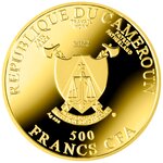 MADONNA AND CHILD WITH TWO ANGELS Masters of Santo Spirito argent monnaie 500 Francs CFA Cameroon 2022
