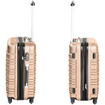 Tectake set de 4 valises trolley - abs - 4 roues pivotantes à 360° - champagne