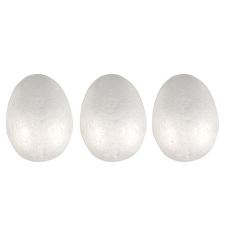 Oeufs en polystyrène 6 5 x 8 5 cm x 3 pièces