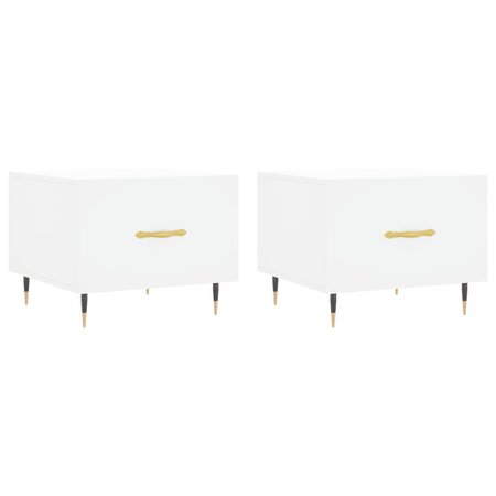 vidaXL Tables basses 2 Pièces blanc 50x50x40 cm bois d'ingénierie