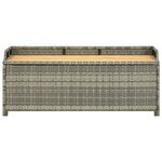 vidaXL Banc de rangement de jardin 120 cm Résine tressée Gris