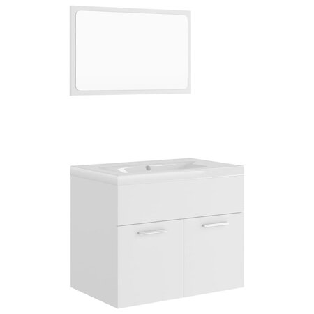 vidaXL Ensemble de meubles de salle de bain Blanc Aggloméré