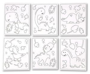 Carte à sabler ou à pailleter Dinosaure 6 pièces