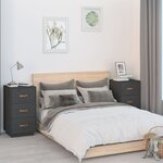 vidaXL Tables de chevet 2 Pièces Gris 40x40x75 cm Bois de pin massif