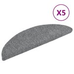 vidaXL Tapis autoadhésifs de marches 5 Pièces Gris clair 56x17x3 cm