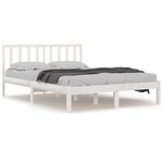vidaXL Cadre de lit Blanc Bois de pin massif 180x200 cm Super King