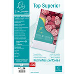 Sachet De 100 Pochettes Perforées Polypropylène Grainé Qualité + - A4 - Cristal - X 10 - Exacompta
