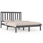 vidaXL Cadre de lit Gris Bois de pin massif 140x200 cm