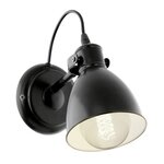 Eglo lampe murale priddy noir et blanc 49468