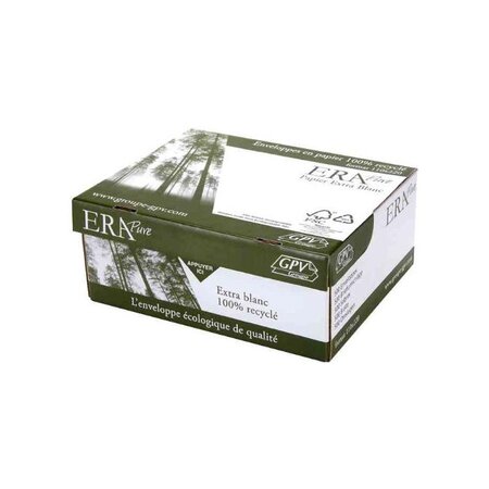 Boite de 500 enveloppes extra blanches 100% recyclées dl 110x220 90 g gpv