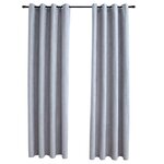 vidaXL Rideaux occultants avec anneaux en métal 2 Pièces Gris 140x175 cm