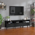 vidaXL Meuble TV noir 150x30x44 5 cm bois d'ingénierie