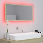 vidaXL Miroir LED de salle de bain Chêne sonoma 90x8 5x37 cm Acrylique