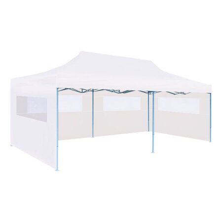 vidaXL Tente de réception pliable avec parois 3 x 6 m Acier Blanc