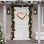 vidaXL Guirlande de Noël avec boules rouge et doré 175 cm polystyrène