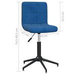 vidaXL Chaises pivotantes à manger lot de 4 Bleu Velours