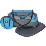 DERYAN Lit d'enfant voyage escamotable Baby Luxe à moustiquaire Bleu
